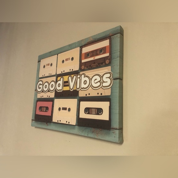 Good Vibes Cassette Tape Decorative Canvas Small Hanging Wall Picture - Picture 11 of 16